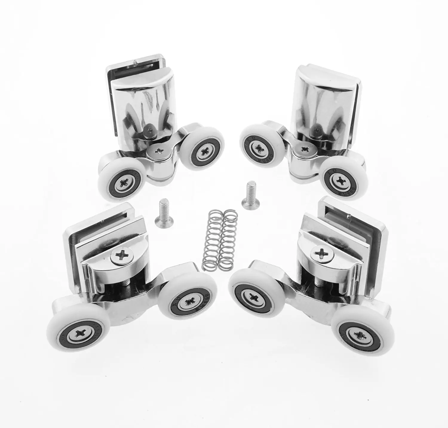 Conjunto de Rolos Corredores de Porta de Chuveiro de Liga de Zinco Roda 23 mm Parte Superior e Inferior 980ab