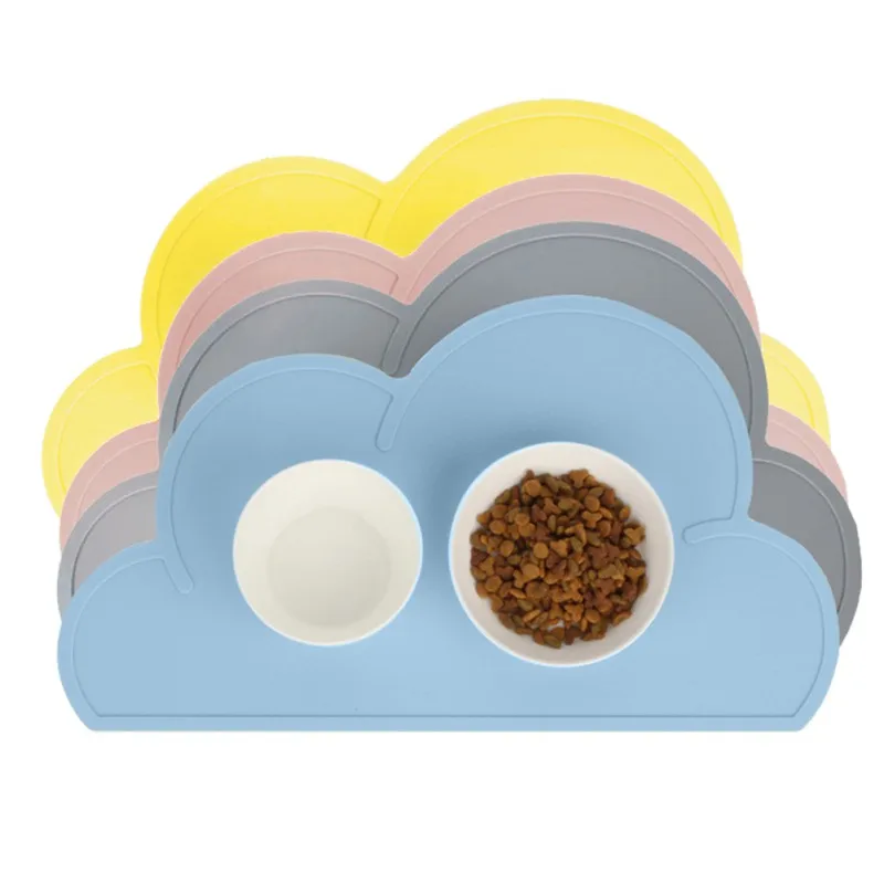 

Silicone Cloud Shape Pet Dog Puppy Cat Feeding Mat Pad Cute Bed Dish Bowl Food Water Feed Placemat Wipe Clean Pet Supplies