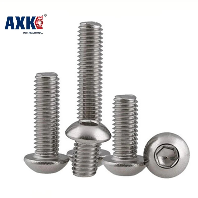 

2018 Vis Axk M6 Bolt A2-70 Button Head Socket Screw Sus304 Stainless Steel M6*(8/10/12/14/16/20/25/30/35/40/45/50/55/60~100) Mm