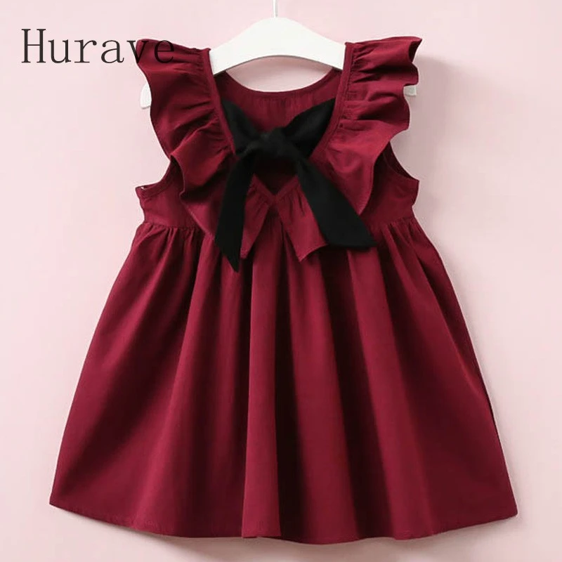 Hurave verano 2019 nuevo estilo Casual moda Fly manga niñas arco vestido niña ropa para niños vestidos|dress girl|dress girl fashionfashion dresses girls - AliExpress