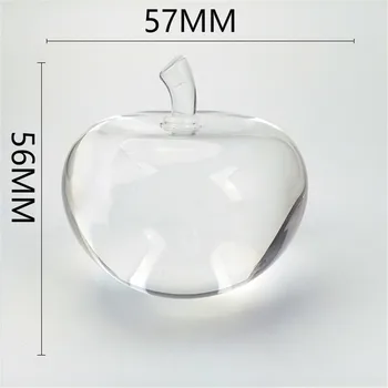 

10PCS 56*57mm Clear Crystal Smooth Apple For Home Decor Birthday Gift Elegent Free Shipping