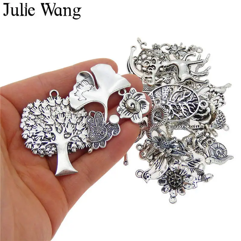 Julie Wang 10 шт. случайная отправка птиц животных листьев цветов шармы ожерелье