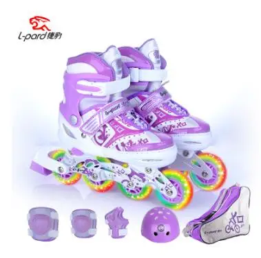 Высокое качество! 8 колеса полная мигающая детская обувь для роликов, скейтборда роликовые скейты обувь регулируемые роликовые коньки обувь для скейтборда - Цвет: L