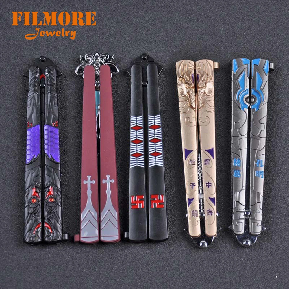 

21cm Sword Art Online Weapon Model Sword Handwork Keychain Cross Fire Swing Knife Training Tools No Edge Folded Flail Knife