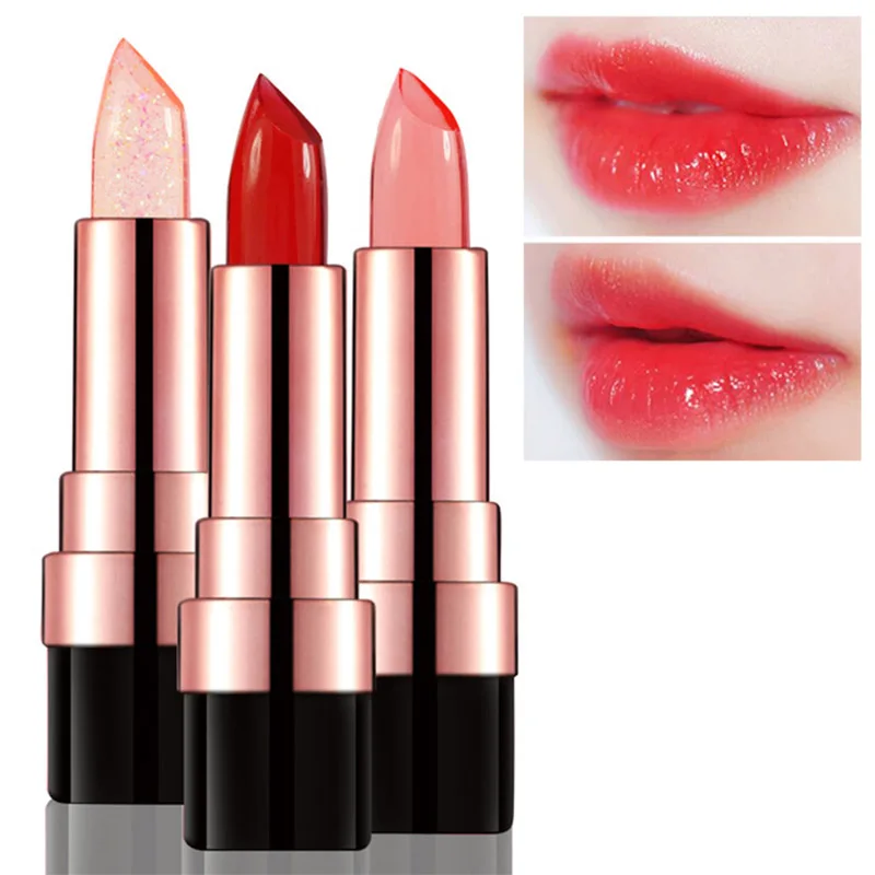 

New Brand Makeup Temperature Change Color Jelly Lipstick Cosmetics Waterproof Long Lasting Moisturizer Transparent Lipstick
