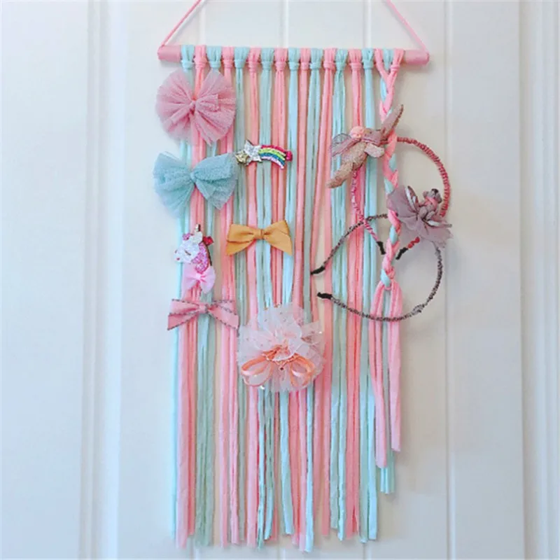 

1pc/lot Multi Color Handmade Children Hair Clips Acessories Organizer Rope Rainbow Barrette Hairbands Storage Rope