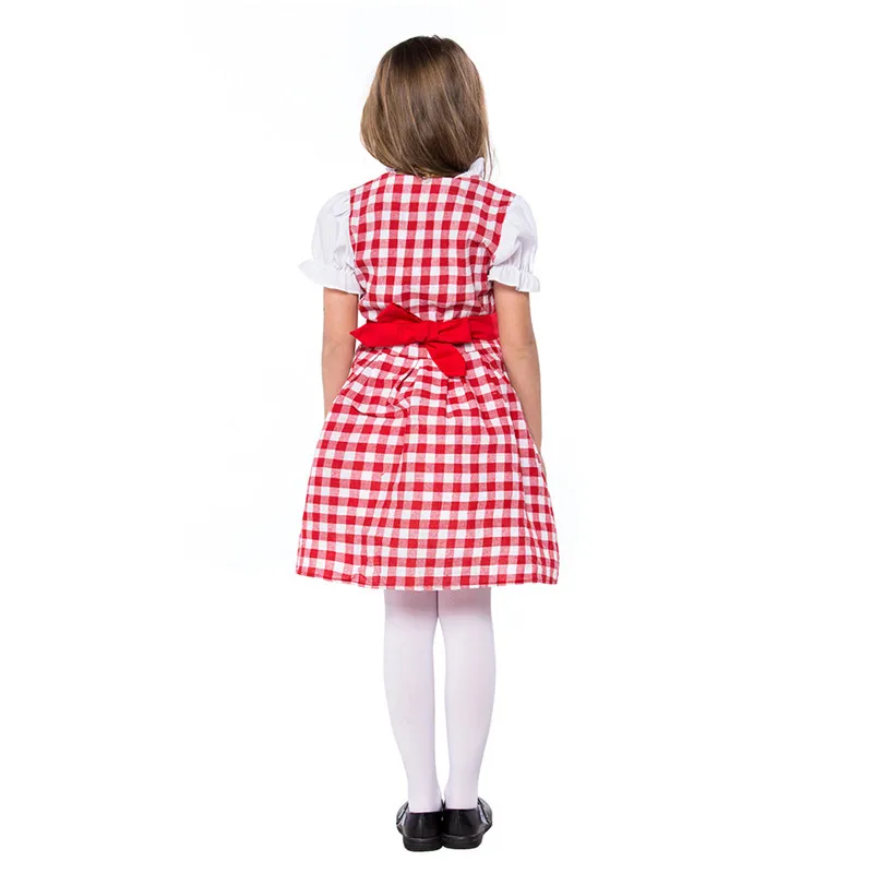 Красные детские Косплэй Хэллоуина вечерние Октоберфест Dirndl праздничное платье для девочки детское платье Пособия по немецкому языку