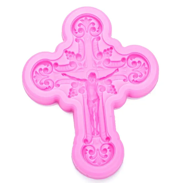 Ali di angelo Food grade torta del fondente stampo in silicone Gesù croce per la Ali di angelo Food grade torta del fondente stampo in silicone Gesù croce per la