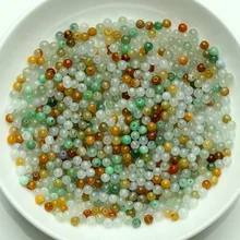 100 шт. натуральный товары нефрита DIY разбросаны шарики оптом тканые три-цвет круглый шарик 3,5 мм-4 мм