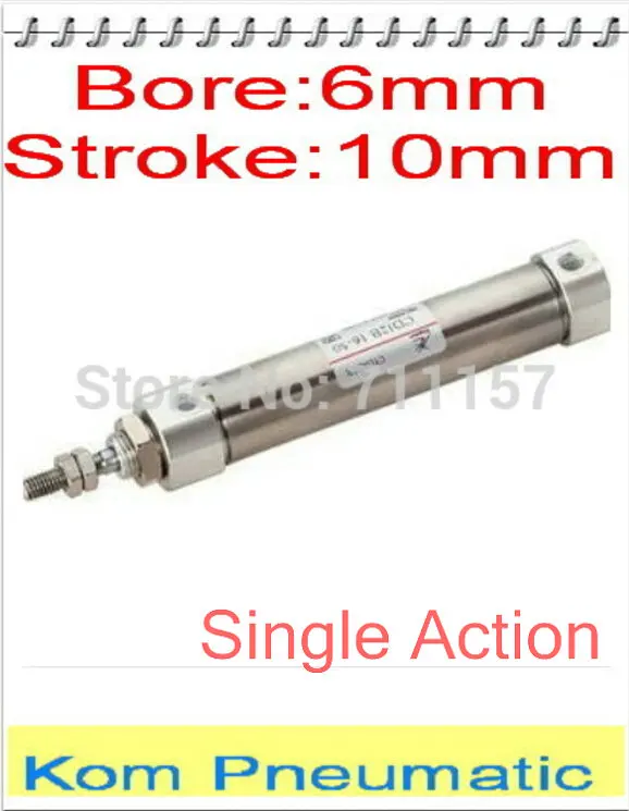 Single Acting SMC Type Mini Air Cylinder CDJ2B6 10 Bore 6mm Stroke 10mm