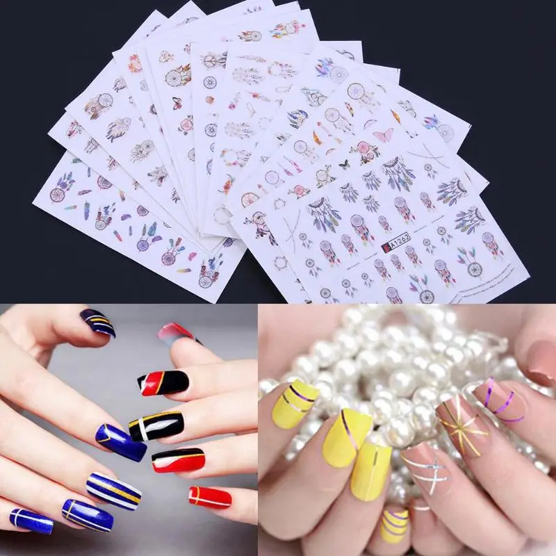

12 Sheets Mix Dream Catcher Nail Art Water Transfer Decal Sticker For Nail Art Tattoo Slider Label DIY Tips Nail Tools Decor