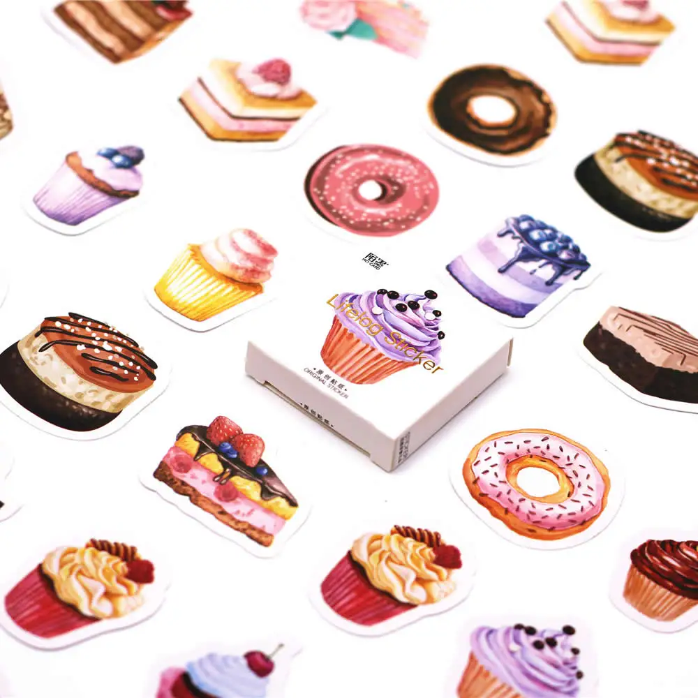 

40Pcs/Set Free Shipping Cake Donut Memo Pad Diary Sticker Planner Scrapbooking Stationery Sticker Escolar School Supplies