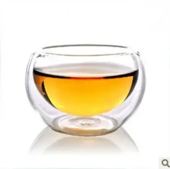 

4pcs Double-layer Glass cup,35ml heat-insulating teacup,Heat-Resistant Dinkware,For Home office Bar Teahouse restaurant Party