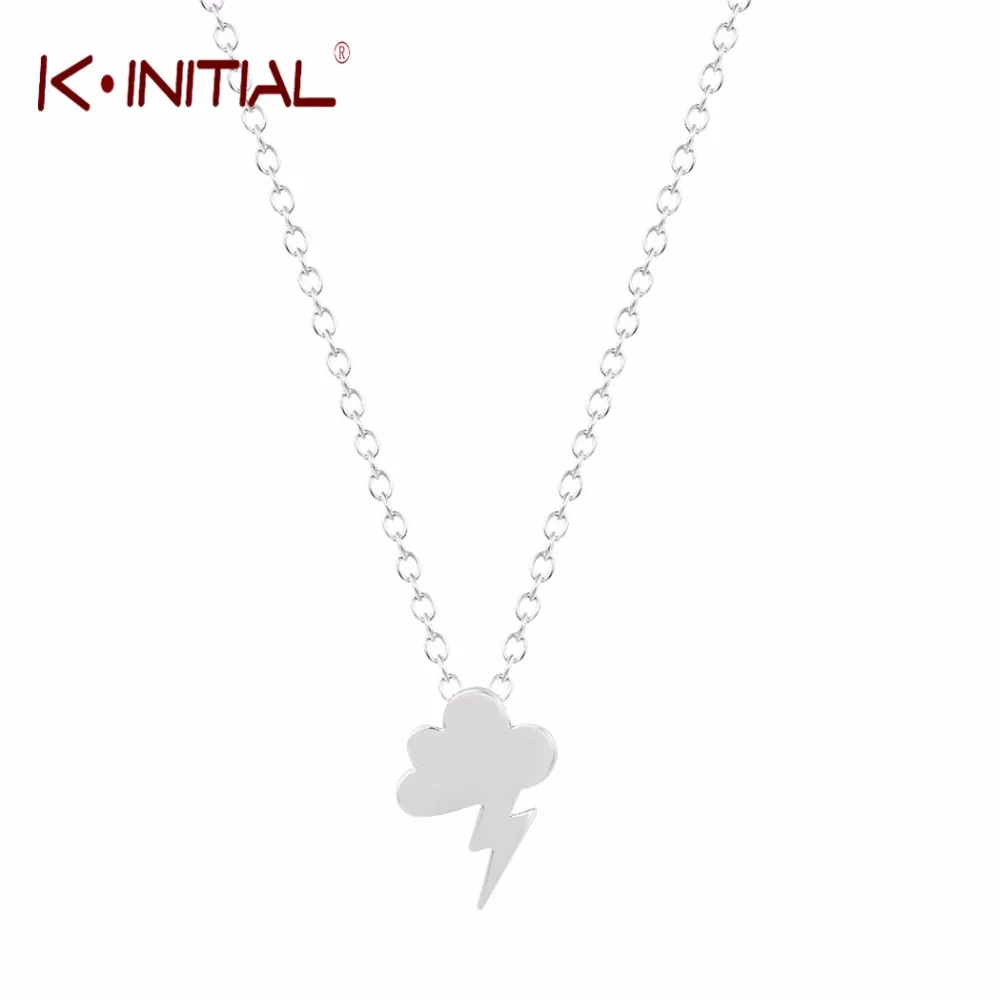 Kinitial Gold Silver Plated Storm Little Cloud Lightning Pendants &amp Necklaces Jewelry Women Statement Bijoux 2017 Collier | Украшения и