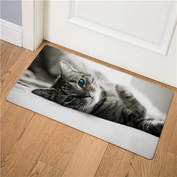 Милый животный Кот передняя дверь коврик для кухни гостиная прихожая вход в ванную комнату Придверный коврик нескользящий коврик 46x75 см - Цвет: 23
