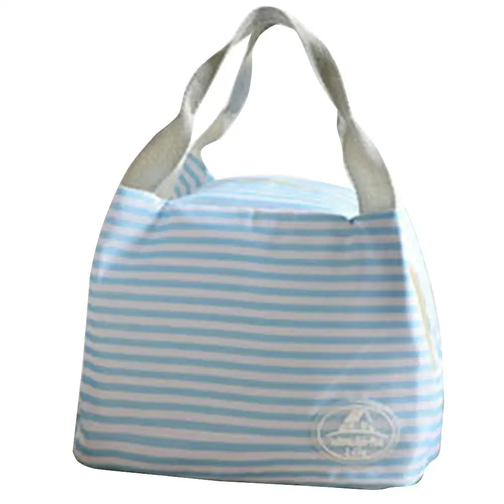 

Stripe Dot Butterfly Insulated Lunch Bag Thermal Picnic Carry Case with Handle
