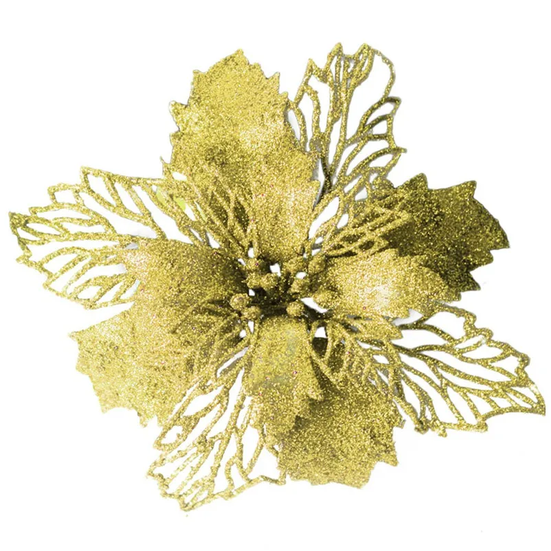 2pcs Fake flower Romantic Rosette Christmas Hanging Charm Party Decoration Christmas Tree Ornament Flower #3o30 (6)