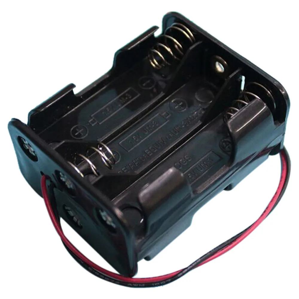 

new2018 New Style 1 Pcs New 6 AA 2A Battery 9V DIY Clip Holder Box Case with Wire Leads Black Hot battery chargerdrop shopping