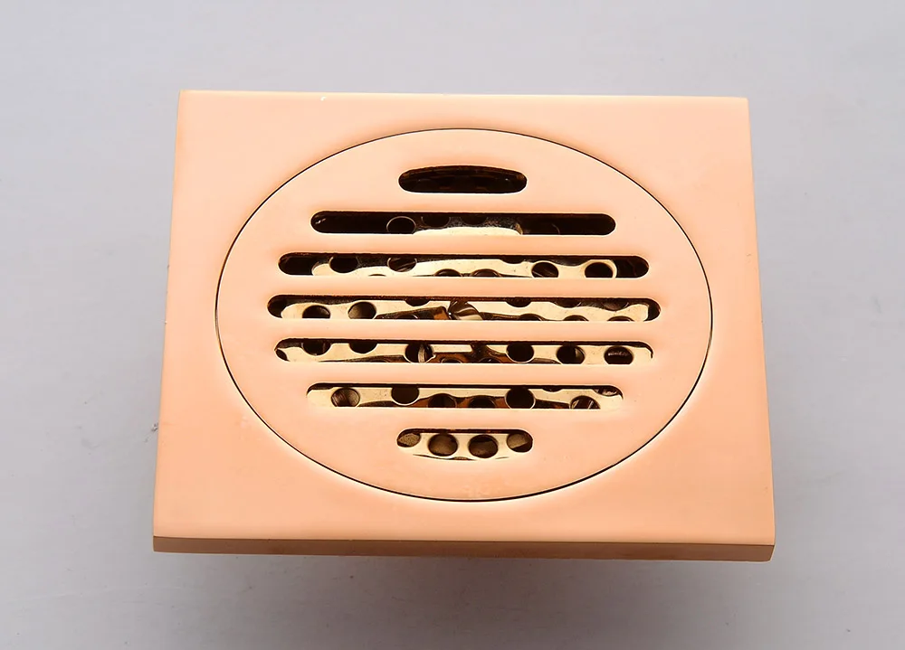 Goede Vierkante Vorm Badkamer Douche Afvoer, Wasmachine Afvoerputje, Geur Slip Balkon Afvoer, 100% Messing, rose Goud Kleur