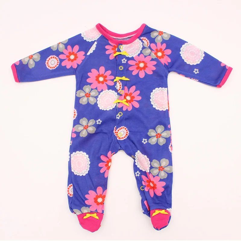 

50-55cm Doll Clothes Suit For Reborn Baby Dolls 55-A4 Doll Accessories Girl Doll Clothes Flower Baby Long Sleeve Rompers