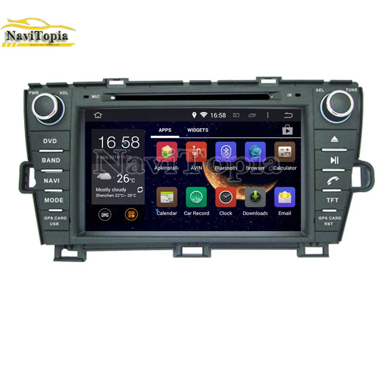 Perfect NAVITOPIA 4G RAM 64G ROM PX6 Six Core Android 9.0 Car DVD Player GPS Navigation for Toyota Prius right driving 2009 2010- 2