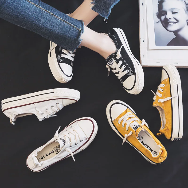 

Summer breathable shallow mouth canvas shoes women's shoes 2019 tide shoes students shoes