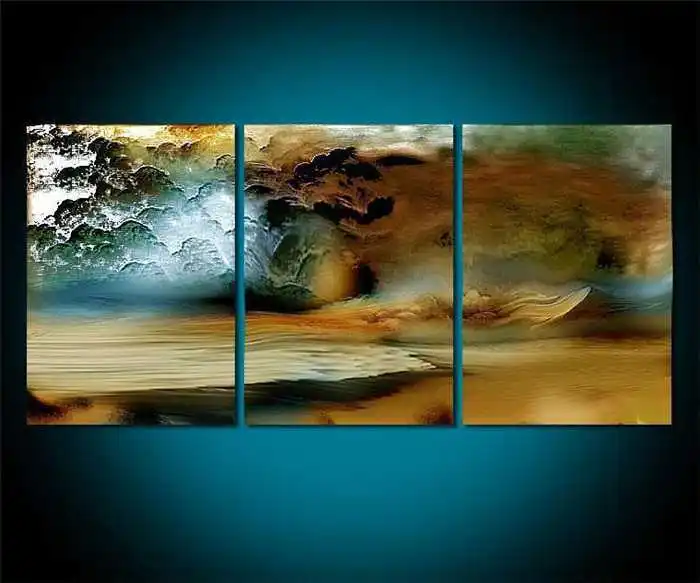 Discount 3 Piece Canvas Thunderstorm Modern Abstract Large Cheap Wall Art Of Painting For Sale ...