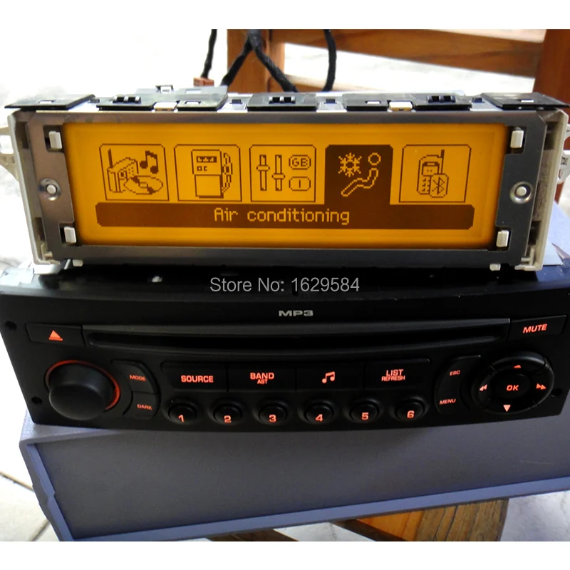Авто Поддержка USB и Bluetooth дисплей желтый монитор 12 pin чехол для peugeot 307 407 408 citroen C4 C5