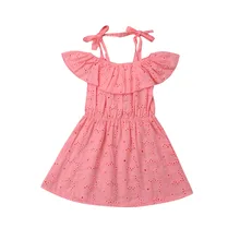 Pudcoco/милое розовое платье без рукавов с бантом для маленьких девочек вечерние платья принцессы с цветочным принтом