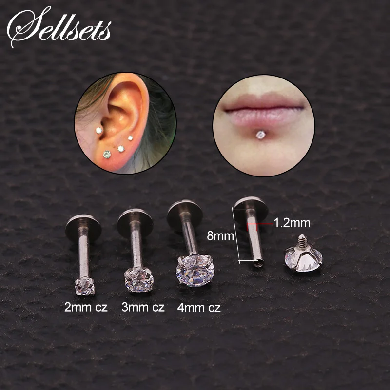Sellsets 16 г губной пирсинг губная серьга гвоздик для козелка Lobe Conch плотный