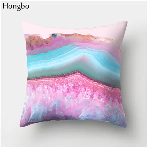 Hongbo 1 шт., разноцветный чехол для подушки с мраморным принтом, чехол для подушки, наволочка для кровати, квадратный чехол для автомобиля, дивана, Декор для дома - Цвет: 9