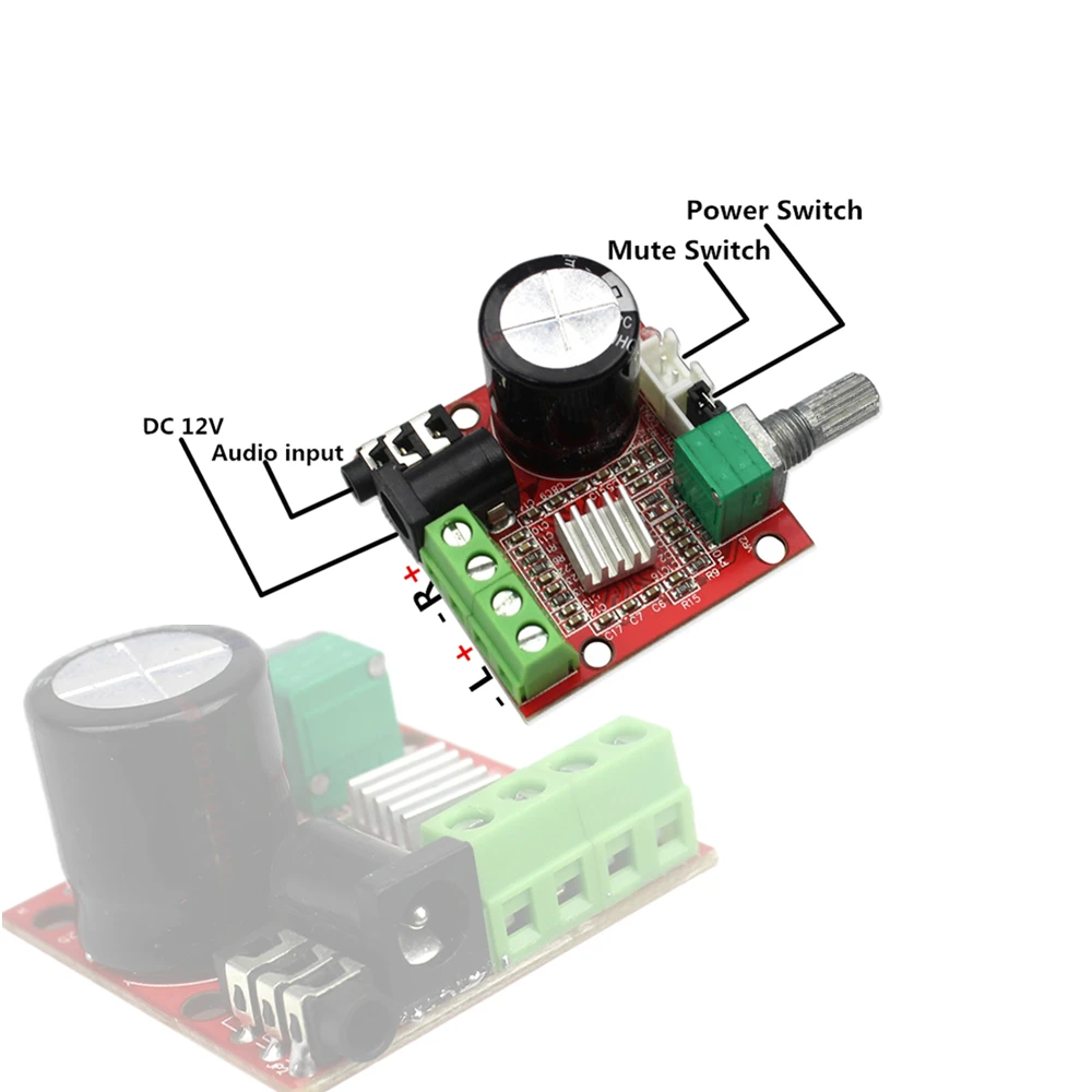 12 В мини Hi-Fi PAM8610 аудио стерео усилитель доска 2X10 Вт двухканальный D Класс модуль