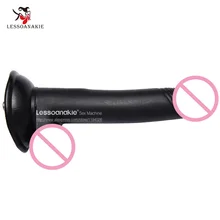 D36 – 7.5” Black all surface smooth dildo,Sex Machine Accessory,No Vein Detail,Just Plain Design,Sex Toy