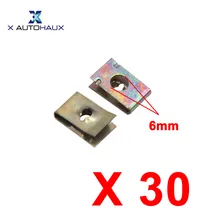 X Autohaux 30Pcs Hole Diameter 6Mm 0 24 inches Hole Dia Metal Retainer Car Door Pannel