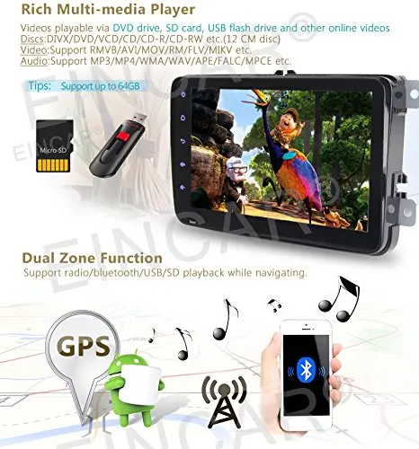 Sale for Volkswagen Android 6.0 Car Stereo with GPS Navigation 8