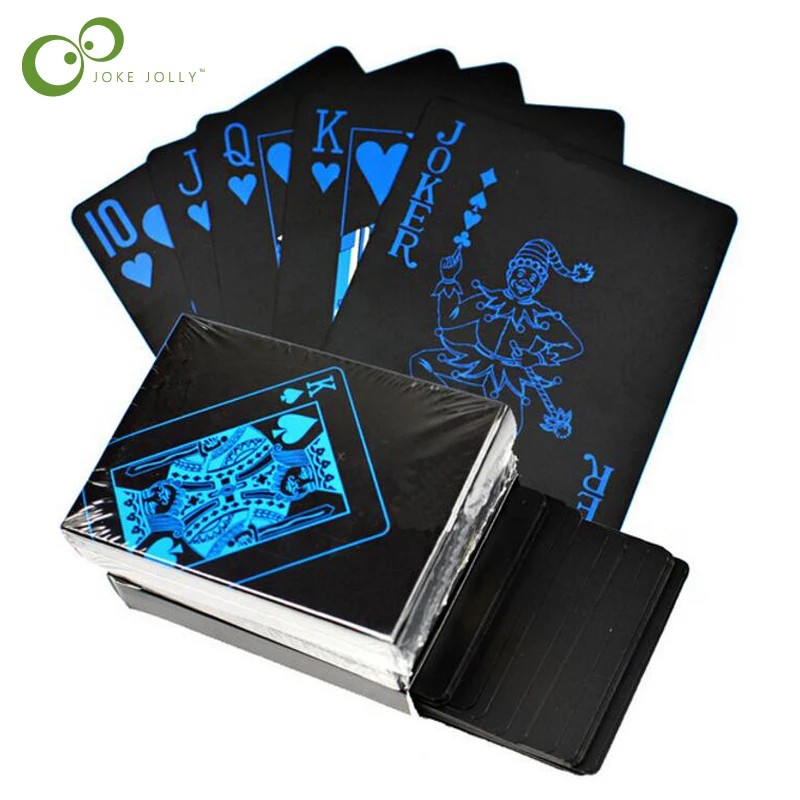 Playing Cards Set Waterproof Plastic Black Color Poker Card Classic Magic Tricks Tool Games Gift WYQ | Игрушки и хобби