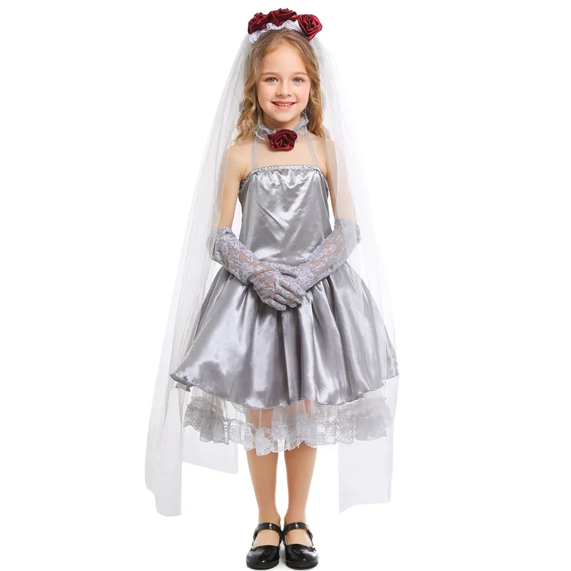 Umorden бескровный призрак зомби Труп невесты костюм для женщин подростков девочек Хэллоуин Dia de los Muertos День мертвых платье - Цвет: for girls