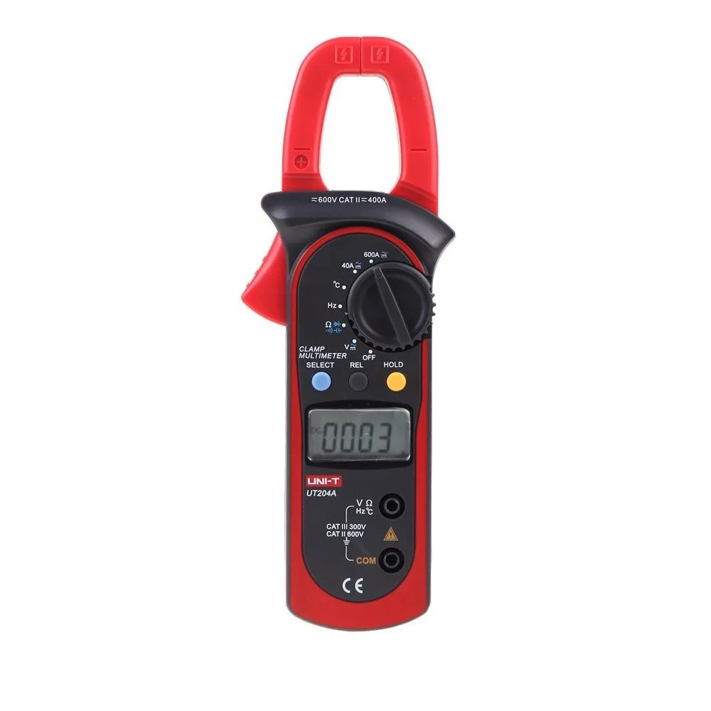 

10pcs/LOT UNI-T UT204A Digital Handheld Clamp Multimeter Tester DMM Voltmeter Amp AC DC Frequency and Temperature Measurment