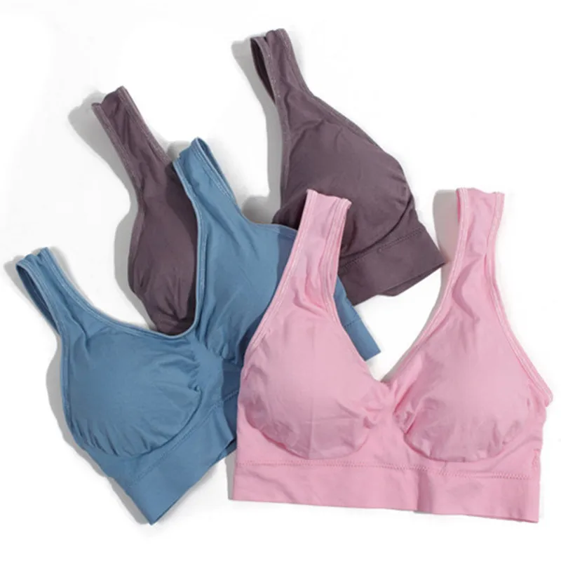 3pcs/set) Ladies Fashion Plus Size Underwear Ladies Seamless Tape Bra Style Lace Side Breathable Bra Vest