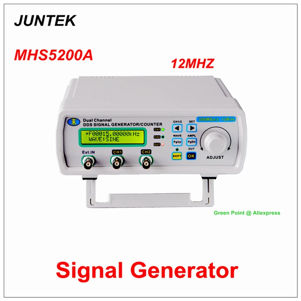 

JUNTEK MHS5200A 12MHZ Digital Control Dual-channel Signal Generator DDS Function Signal Generator frequency meter Arbitrary