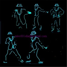 Großhandel 5 teile/satz Led Leuchtende Blinkende Wachsen Licht Roboteranzug EL Draht Kostüm, Kappe, Handschuhe, Und Schuhe MJ Stil Für Zeigen, Club