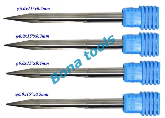 

6mm*15Degree*R0.15*60L Freeshipping CNC tool ,Woodworking Router bit,Tungsten end millingcutter,2 Flutes taper ball nosemill
