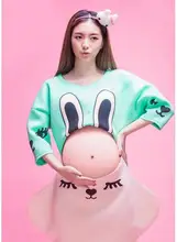 Happy Cherry Maternity Photography Props Cotton Short Dress Pregnant Photo Shoot Pregnance Portrait Culottes Suits Jacket