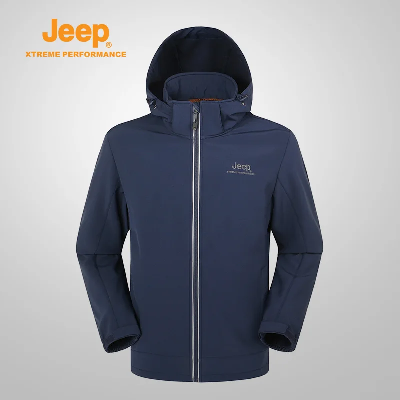 

Jeep Men's Outdoor Camping Hiking Jackets Windproof Waterproof Breathable Thermal Softshell Men Outing Sports Hooded Jackets