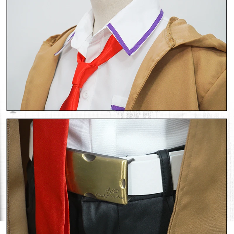 Steins Gate 0 Kurisu Makise Cosplay Costume Anime School Uniform Full Sets Coat + Shirt + Shorts Drop Ship