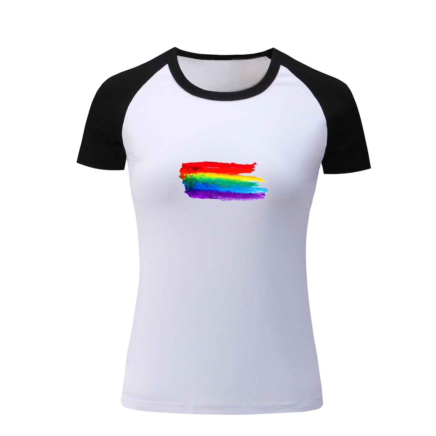 Rainbow Graffiti Art Punk Double Ax Tomahawk Art printed Womens T-shirt Graphic Tee Shirts Summer Cotton Tops For Ladies