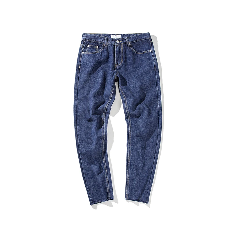 2018 New Men Fashion Casual Loose Classic Blue Small Straight Leg Cowboy Pants Baggy Homme Jeans Tapered Denim Trousers S-XL