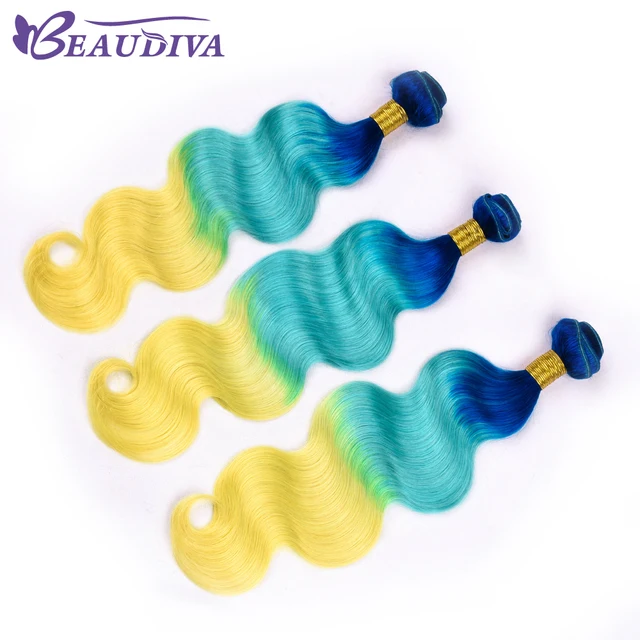 Special Price BEAU DIVA Brazilian TBLUE/GREEN/YELLOW Body Wave Human Hair Weave Bundles Remy Three Bundles Human Hair Bundles Hair Extensions Special Price BEAU DIVA Brazilian TBLUE/GREEN/YELLOW Body Wave Human Hair Weave Bundles Remy Three Bundles Human Hair Bundles Hair Extensions