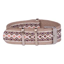 Цвет Cambo полоса 20 мм крепкий бежевый винтажный народный натовский тканевый нейлоновый ремешок для часов тканые ремешки ремень с пряжкой 20 мм N20H005