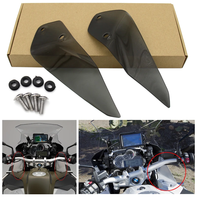 

Smoke/Clear Windshield Side WindScreen Airflow Panel Wind Deflectors for R1200GS LC/ADV K50 K51 2014-2017